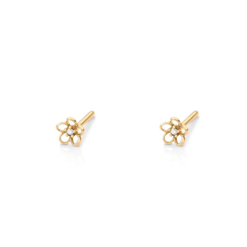 28 گوشواره طلای میخی شکوفه - تصویر 1