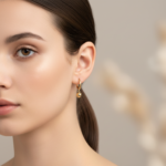 گوشواره حلقه‌ای طلا با آویز گوی مینیمال - تصویر 3
